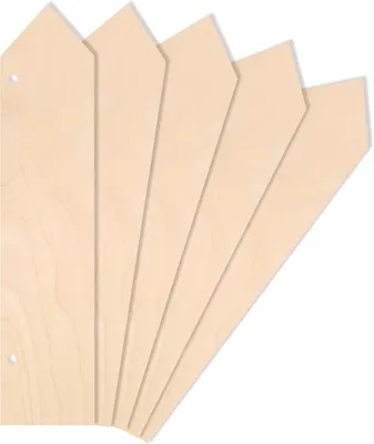 Produktbild von Creative Deco 5 x Große Holz-Zeiger Anhängers aus Sperr-Holz | 40 x 9 cm | Unlackierten Form-Scheiben | Perfekte Ausschnite für Bemalen, Dekorieren, Geschenk & Decoupage
