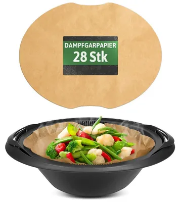 Productafbeelding van Stoomkokerpapier - Rond met gaatjes - Voor de Varoma stoomkokeropzetstuk - 28 stuks - Ø 20 cm