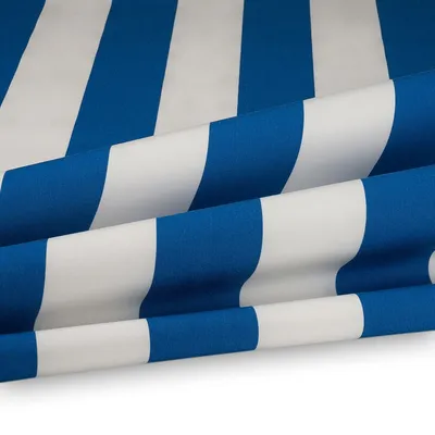 Produktbild von Markisenstoff mit Streifen teflonbeschichtet wasserabweisend 120cm enzianblau