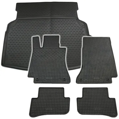 Produktbild von Gummi Kofferraumwanne + Fußmatten Set für Mercedes C-Klasse W205, Bj. 2/2014-