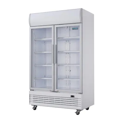 Produktbild von Polar G-Serie Zweitürige Displaykühlung Mit Leuchtkasten 950L Schwingtüren