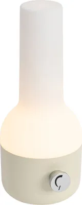 Produktbild von Tischleuchte für den Außenbereich Beige mit Weiß inkl  wiederaufladbarem LED IP44 Haard