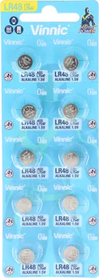 Produktbild von 10 Stück Knopfzellen AG5, LR48 mini Vinnic G5, LR 48, AG 5, LR754 Alkaline Batterie