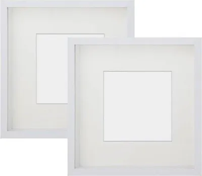 Imagen del producto de Marco de cristal real de 23x23 cm para fotografías de 13x13 cm, en color beige