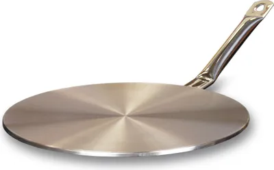 A single induction pad with a handle, shown from a slightly elevated side angle against a white background.