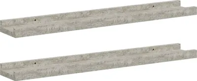 Produktbild von vidaXL Wandregale 2 Stk. Betongrau 60x9x3 cm