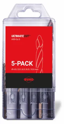 Obrázok produktu pre SADA VRTÁKOV „HSS COBALTO 5 %“ V PUZDRE RUKO, 5 ks – 4÷10 mm