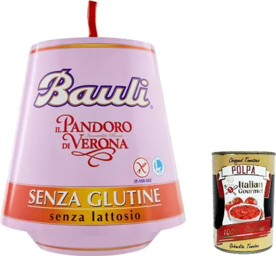 Produktbild von Bauli Pandoro senza glutine e senza lattosio, Glutenfrei und Laktosefrei 500g + Italian gourmet polpa 400g