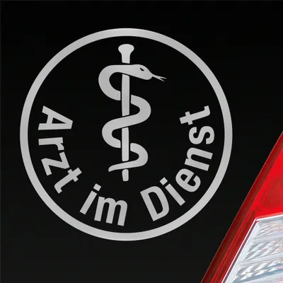 Produktbild von Auto Aufkleber Arzt im Dienst Medizin Rettungsgasse KFZ 10x10 cm Silber Sticker Heckscheibenaufkleber