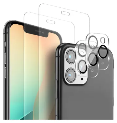 Produktbild von 2x Display + Kamera Glas für Apple iPhone 11 Pro Panzerfolie Displayglas Kameraglas 9H Schutzglas