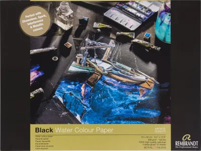 Produktbild von Rembrandt Aquarellpapier Schwarz | 24 x 32 cm, 360 g, 10 Blätter