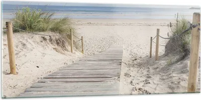 Produktbild von Bilder auf glas - Einteilig - Strand Düne Eintritt - 120x50cm - Glasbilder - Wandbilder - Bilder - zum Aufhängen bereit - Wanddekoration aus Glas - Glas Bilder - Wandbild auf Glas - GAB120x50-4188