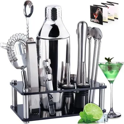 Produktbild von Famanu Cocktailset 17-teilig - Edelstahl mit Ständer