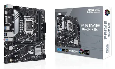 Produktbild von ASUS PRIME B760M-K D4 Intel B760 LGA 1700 micro ATX