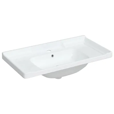 Image de vidaXL Lavabo blanc 91,5x48x23 cm Rectangulaire Céramique