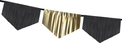 Produktbild von Fransengirlande Schwarz Gold Papier 3 m - Einheitsgröße