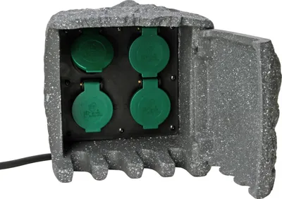 Produktbild von Kopp Energiestation Steinoptik 4 fach Schutzkontakt-Steckdosen Gartensteckdose Außen IP44