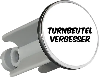 Produktbild von Huuraa Waschbeckenstöpsel Turnbeutelvergesser Schriftzug 4cm höhenverstellbar Abflussstopfen Geschenkidee
