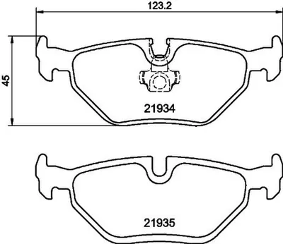 Produktbild von HELLA Bremsbeläge Satz Hinten Bremsklötze für BMW 3 Limousine (E46) 8DB 355 008-761