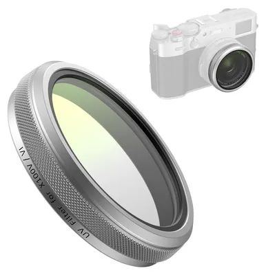 Productafbeelding van UV-filter lensfilter lensbeschermer - Voor Fujifilm X100v en X100vi - 99% lichttransmissie - Zilver