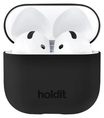 Zdjęcie produktu dla Etui silikonowe Holdit do słuchawek Apple AirPods 4 - czarne