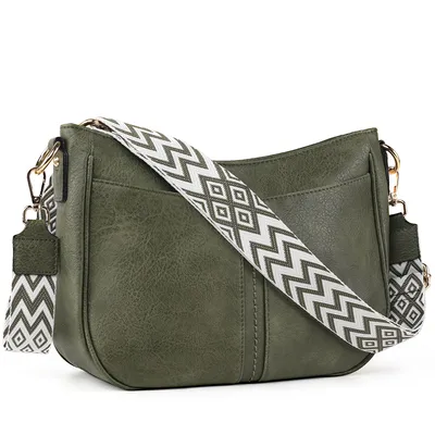 Produktbild von Umhängetasche Handtasche Damen mittelgroß Schultertasche Crossbody Bag Damenhandtasche Mehrere Fächertaschen (Dunkelgrün)