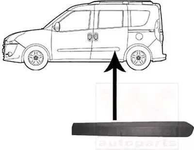 Immagine prodotto di VAN WEZEL Modanatura per porta posteriore sinistra Modanatura per FIAT DOBLO Furgone/Station wagon (263) 1638425