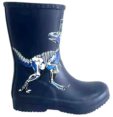 Produktbild von Rajn Dinos Glow In Dark Jungen Gummistiefel mit Dinomotiv Dunkelblau (Navy), UZB304-NAVY
