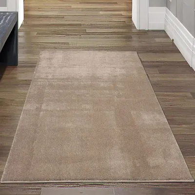 Produktbild von Teppich Taupe Uni warm modern weich Wohnstil Größe - 60 x 110 cm