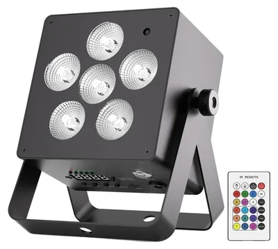Obrázek produktu pro Jevištní světlo, RGBWA+UV LED diody, více režimů ovládání, černá barva, zástrčka EU