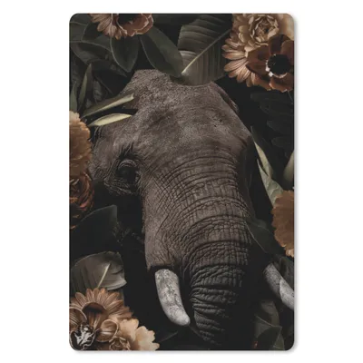 Produktbild von MuchoWow® Mauspad Mousepad Elefant - Pflanzen - Blumen 18x27 cm - Mousepads - Maus Mat - Pad - Mausunterlage