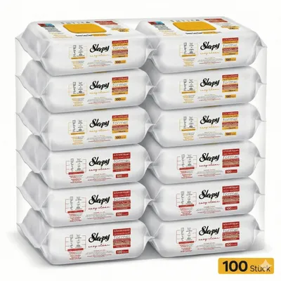 Immagine prodotto di Salviette per la pulizia delle superfici Sleepy Easy Clean – 6x100 Giallo + 6x100 Ciliegia | Frontali lucidi