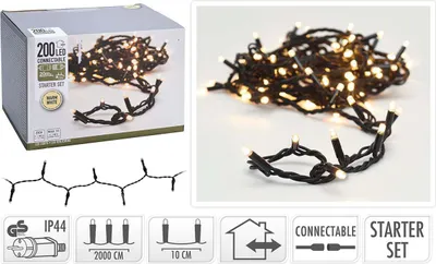 Immagine prodotto di S.I.A.Koppelbare Kerstverlichting Starter Set 200 LEDs 20M IP44