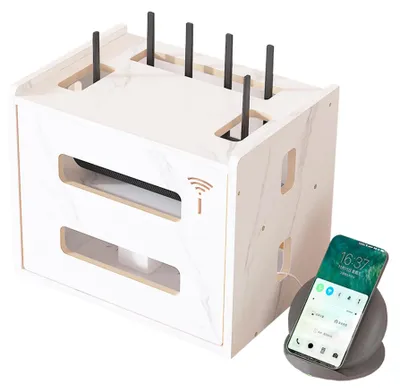Obrázek produktu pro Dřevěná úložná krabička na Wi-Fi router, vhodná pro domácnost i kancelář