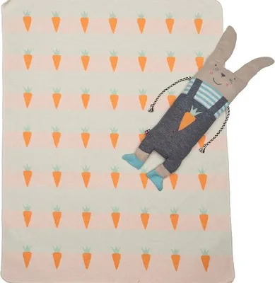 Produktbild von David Fussenegger Babydecke Juwel in der Puppe 'Hase' 70 x 90 cm Rohweiß