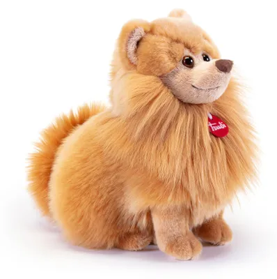 Plüschhund Pommern Biscuit, 25 cm, Polyester, waschbar, Größe M