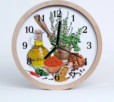 Produktbild von Holzuhr 20fi cm wanduhr - Gewürze