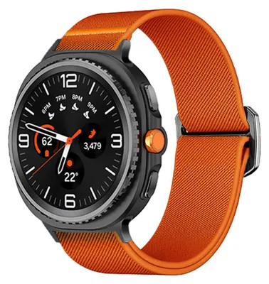 Image de Nylon élastique Bracelet Sport pour Samsung Galaxy Watch 8 / 8 Classic avec fermeture coulissante Orange