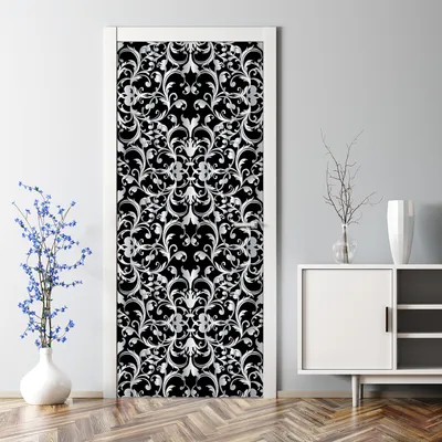 Produktbild von Dekorative Aufkleber selbstklebend Klebefolie Türtato Türposter Schwarz Weiß Muster 70 x 200 cm