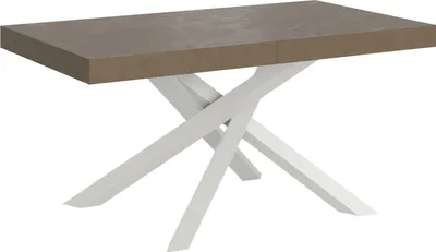 Zdjęcie produktu dla Stół rozkładany Volantis w kolorze gołębiej szarości 160/264x90 cm z białymi nogami