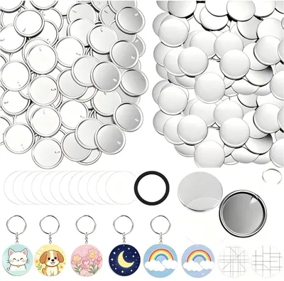 60er Set Button-Rohlinge 58 mm für Knopfmaschine, DIY-Pins