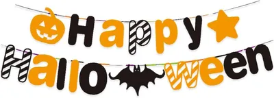Immagine prodotto di Decorazione per feste di Halloween, "Letterslinger", nero e arancione, 3 metri
