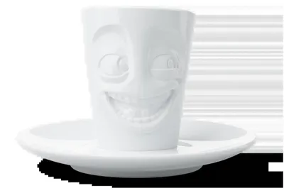 Image de FIFTYEIGHT PRODUCTS T021601 FIFTYEIGHT Espresso Mug mit Henkel 80ml - Witzig weiß