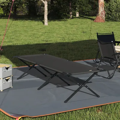 Produktbild von Möbel Klappbare Sonnenliege mit Tragetasche Schwarzes 600D Oxford-Gewebe - Campingbetten & -liegen 42003187
