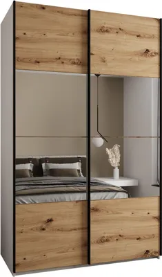 Produktbild von MEBLE KRYSPOL LUX 4 Schrank - 245,5x150x64cm - Weiß, Artisan, Schwarz