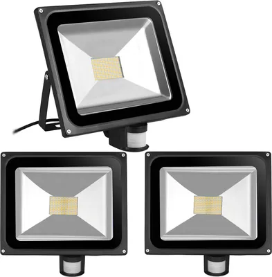 Produktbild von 3pcs 80W LED Fluter SMD Strahler mit PIR Bewegungsmelder,Greenmigo 120° Fluter IP65 Wasserdicht Aluminiumkörper Schwarz Warmweiß
