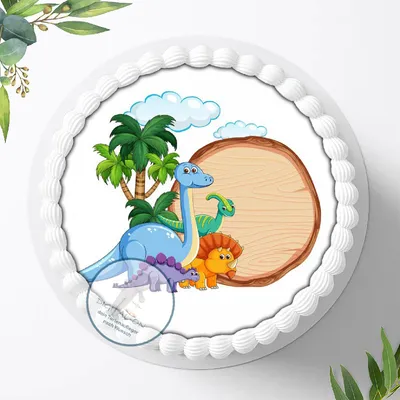 Produktbild von Für die Geburtstags Torte, Zuckerbild mit dem Motiv: Dinosaurier , Dino, Essbares Foto für Torten, Fondant, Tortenaufleger Ø 20cm, 0277c
