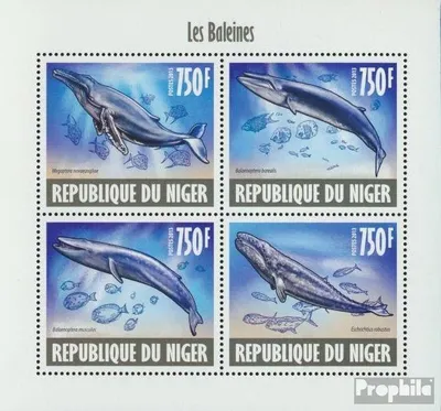 Produktbild von Briefmarken Niger 2013 Mi 2436-2439 Kleinbogen (kompl. Ausg.) postfrisch Wale