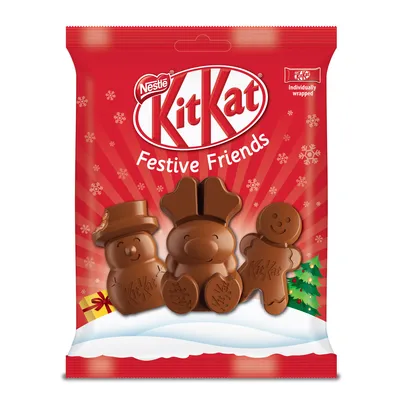 Obrázek produktu pro KitKat Festive Friends figurky z mléčné čokolády s křupavou oplatkou 65g
