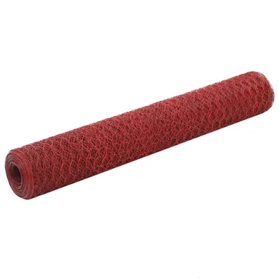 Image de vidaXL Clôture en fil de fer acier avec revêtement PVC 25x1 m rouge
